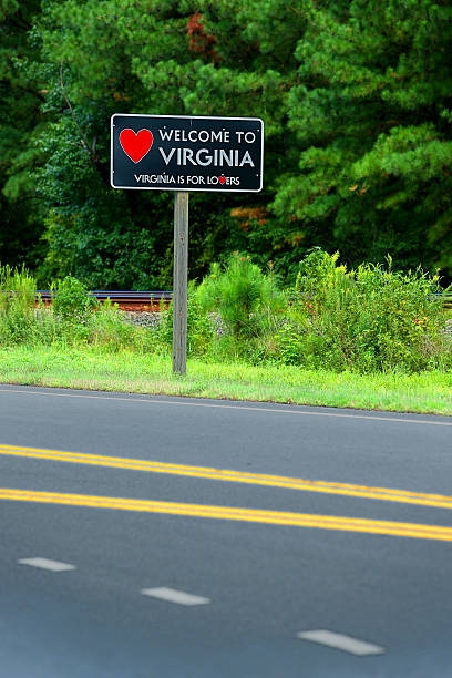 Welcome to Virginia sign Welcome to Virginia sign at the North Carolina state line along U.S route 301. north carolina us state photos stock pictures, royalty-free photos & images