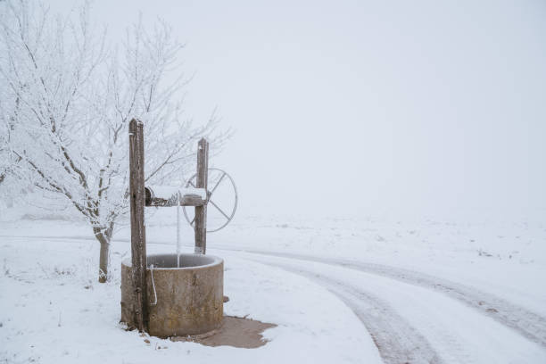 Well on the winter field  thomas wells stock pictures, royalty-free photos & images