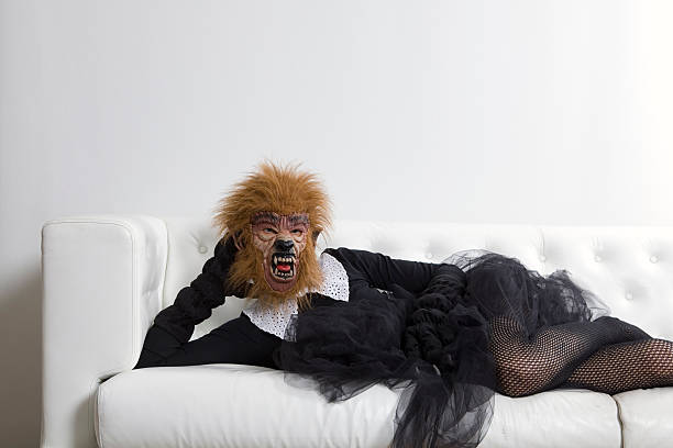 werewolf woman tutu stock photo