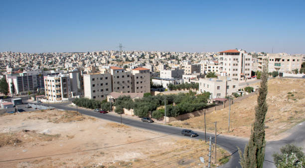 West of Amman city view of Jordan houses and buildings stock photo