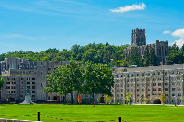 West Point Chapel and Plain stock photo