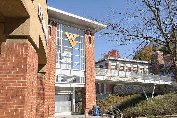 West Virginia University Campus Bridge and Walkway stock photo
