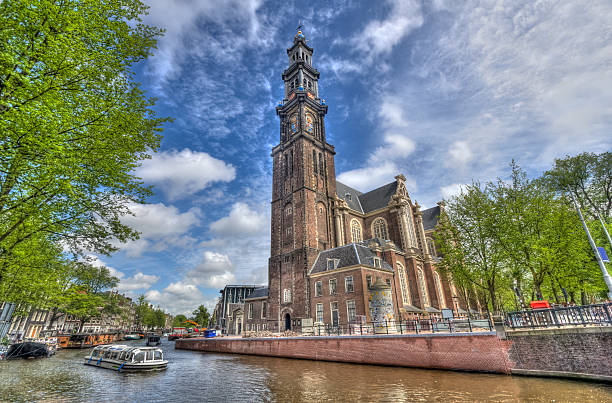westerkerk in amsterdam - anne frank stockfoto's en -beelden
