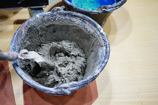 Mixed Cement  or Cement for Construction In The Mixing Tank.