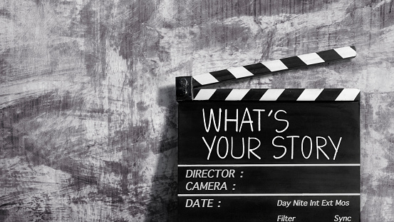 Storytelling concept With text on film slate