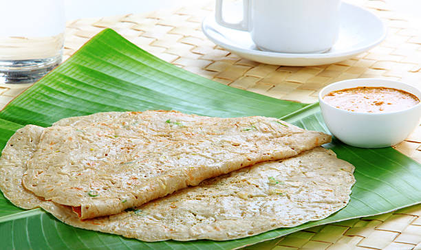 Wheat dosa South Indian meal wheat dosa with chutney. thosai stock pictures, royalty-free photos & images