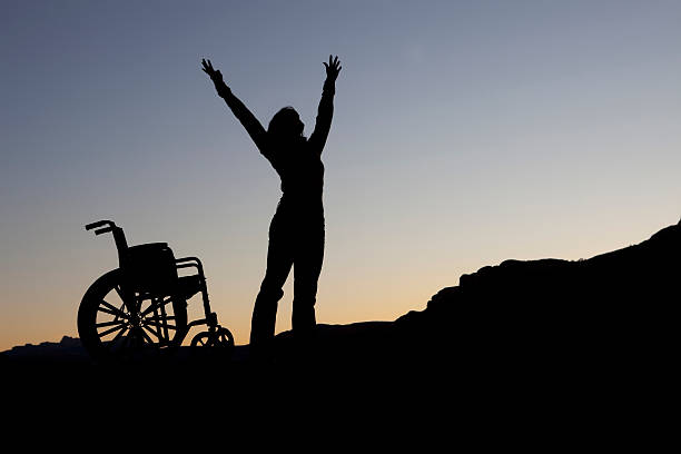 Wheel Chair Silhouette  physical pressure photos stock pictures, royalty-free photos & images