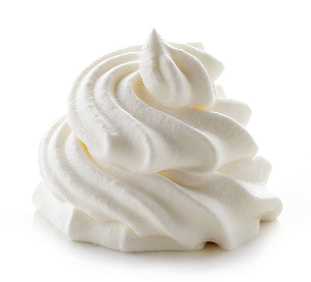 whipped cream on white background - whipped cream bildbanksfoton och bilder