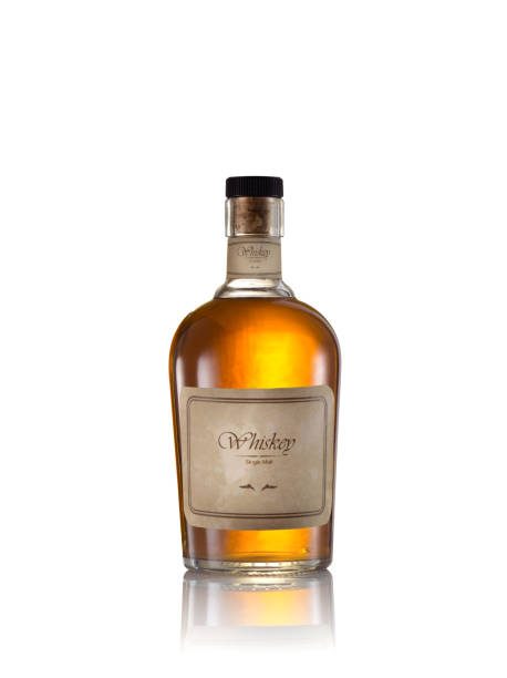 whiskey on white stock photo