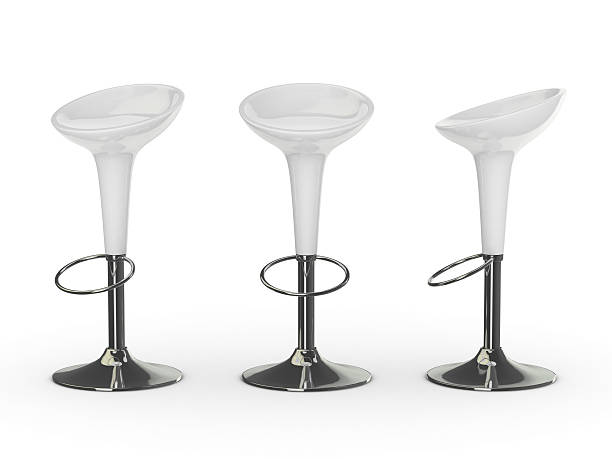 white 3d bar chair white bar chair stool stock pictures, royalty-free photos & images