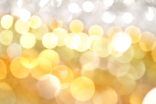 White and Gold Lights Background stock photo
