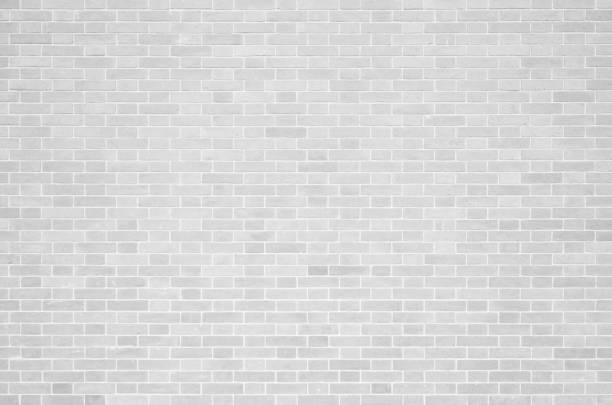 White antique brick wall texture background stock photo
