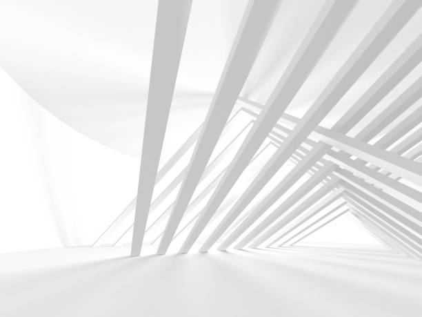 白い建築建設のモダンなインテリアの背景 - architecture ストックフォトと画像