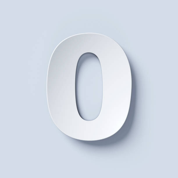 White bent paper font number 0 White bent paper font number 0 zero stock pictures, royalty-free photos & images