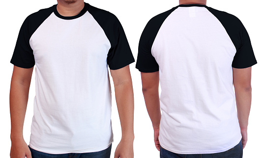 Download White Black Ringer Shirt Mockup Template Stock Photo Download Image Now Istock