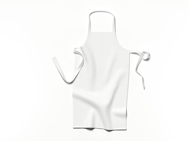 White blank apron. 3d rendering White blank apron isolated on bright background. 3d rendering apron stock pictures, royalty-free photos & images