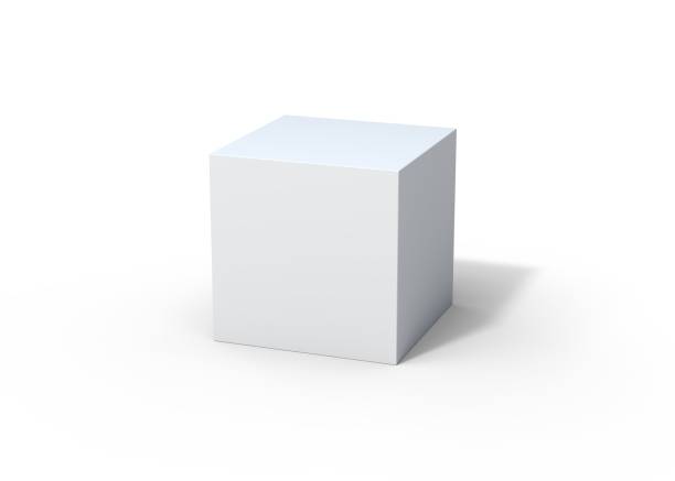 White box 3d rendering white box, white background, 3d, cube, box cube shape stock pictures, royalty-free photos & images