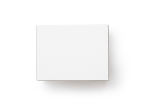 White box top view with clipping path.