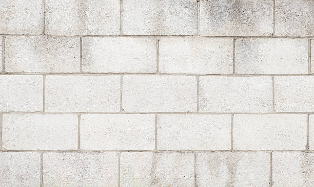 White cement block wall texture and background stock photo