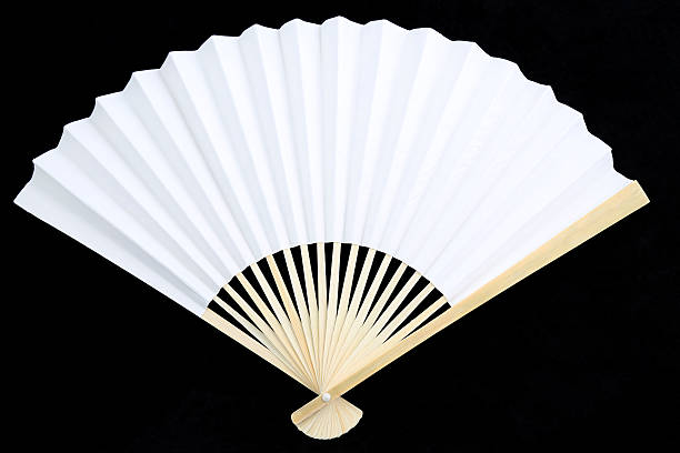 White Chinese Folding Fan stock photo
