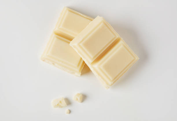 White chocolate chunks stock photo