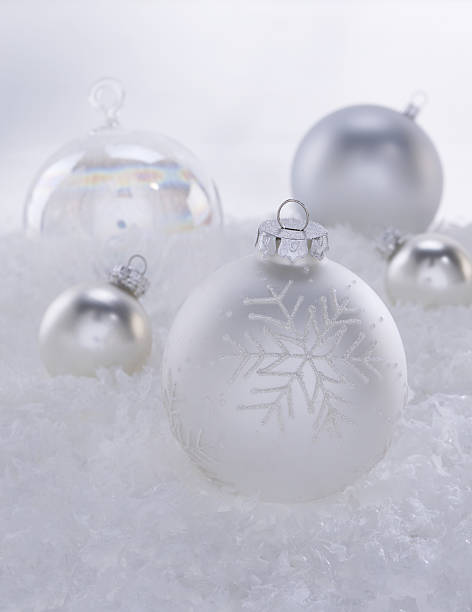 White Christmas Ornaments stock photo