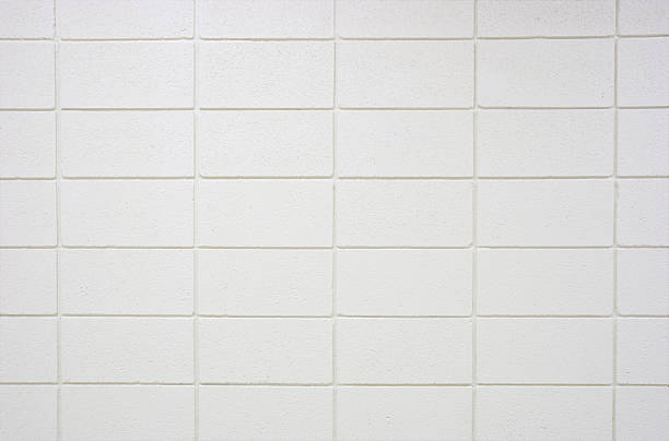White Cinder Block Wall stock photo