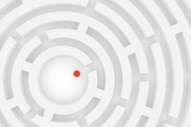 3D white circular maze, labyrinth background Occupation, Maze, Labyrinth, Footpath, Choices, Problems,Strategy maze photos stock pictures, royalty-free photos & images