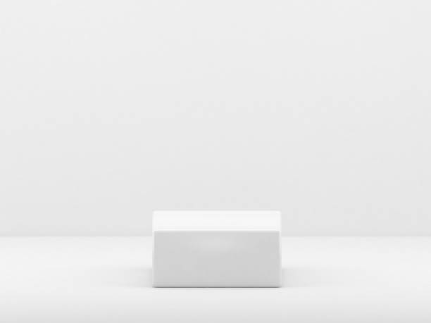 pódio cubo branco - box 3d - fotografias e filmes do acervo