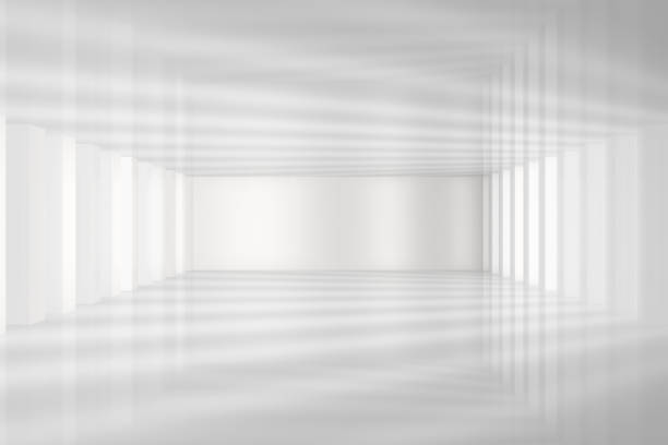 3d 白い空の部屋の内部 - 簡素 ストックフォトと画像