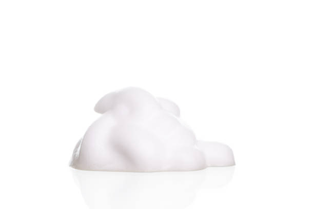 White foam bubbles texture isolated on white stock photo