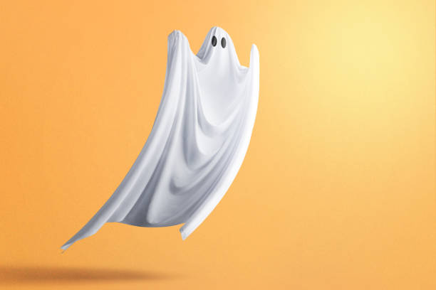 White ghost haunting stock photo
