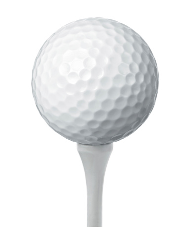 White Golf Ball On White Golf Tee On White Background Stock Photo ...