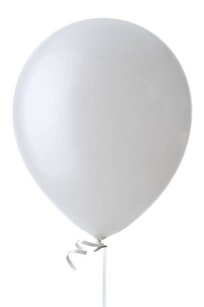 White Helium Balloon (Isolated) stock photo