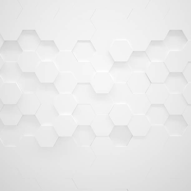 白色六角紋理 (3d 插圖) - white background 個照片及圖片檔