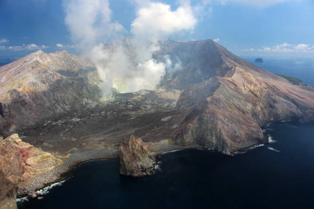 White Island - Volcano stock photo
