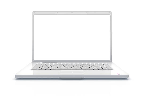 white laptop xxxl - 白色的背景 插圖 個照片及圖片檔