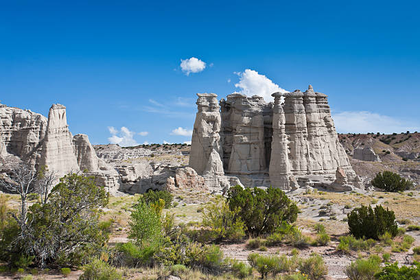 White limestone spears pearse the sky in New Mexico stock photo