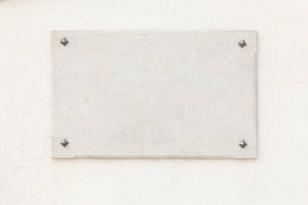 White marble sign stock photo