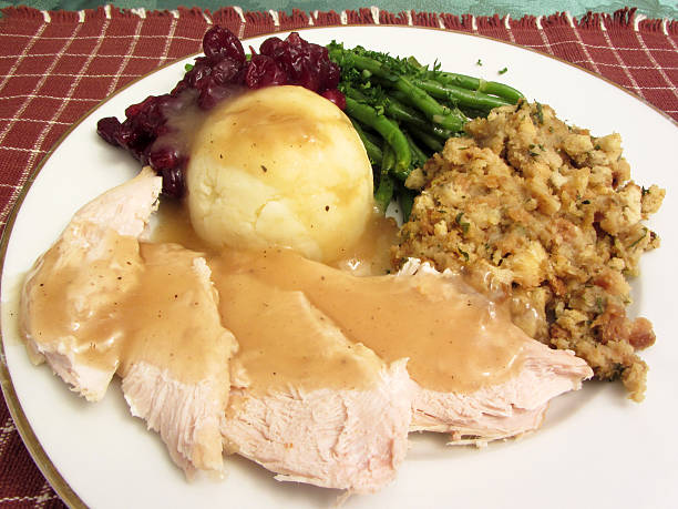 White Meat Turkey Meal stock photo