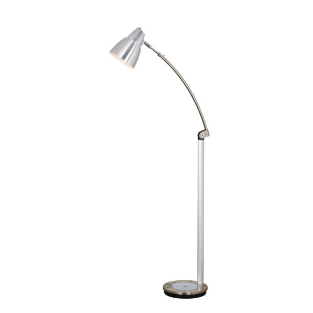 White metal floor lamp in modern style stock photo
