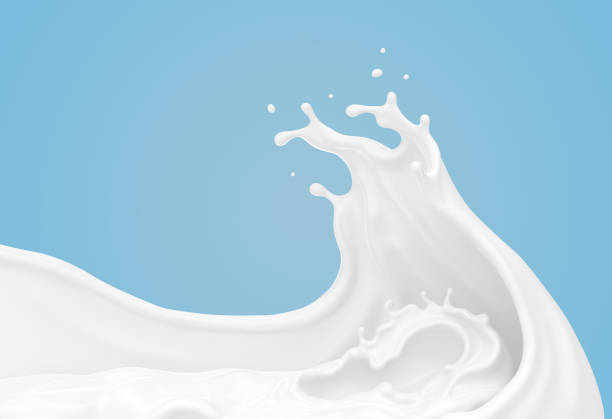 white milk or yogurt splash in wave shape. stock photo