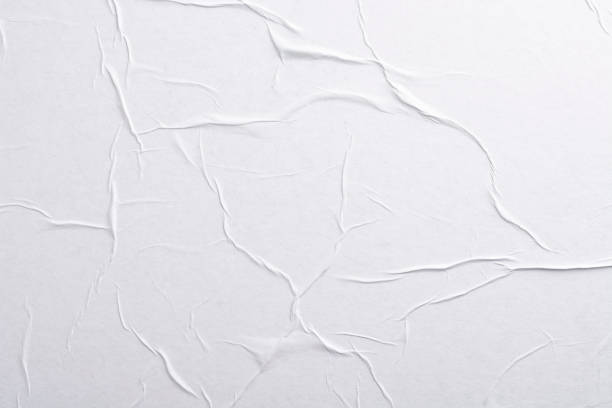 White paper with folds. Paper texture. stock photo