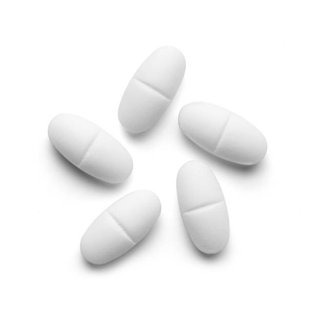 White Pills isolated stock photo