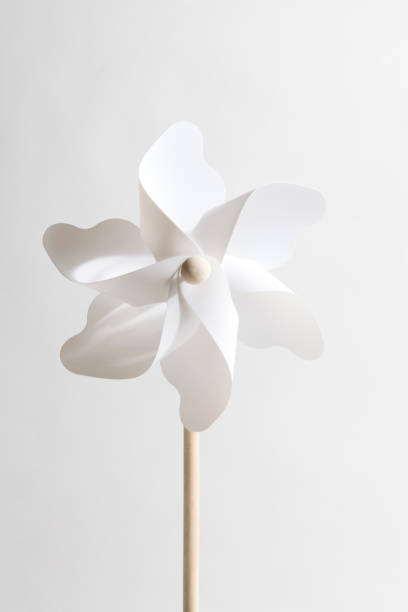 white pinwheel stock photo
