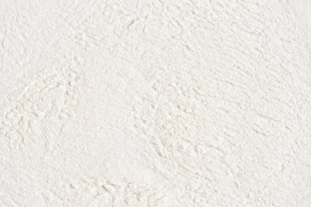 White powder background. Collagen or protein close up. stock photo