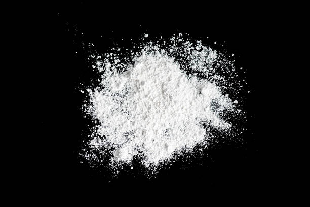 White powder on the black background White powder on the black background cocaine stock pictures, royalty-free photos & images