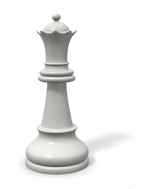 White queen chess piece on a white background White queen - one of 12 different chess pieces.  chess piece stock pictures, royalty-free photos & images
