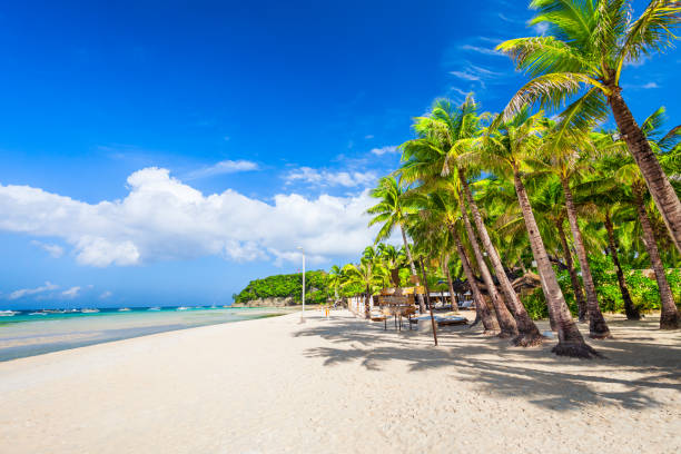 White sand beach Boracay island, Philippines stock photo