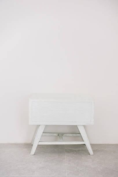 White side table stock photo